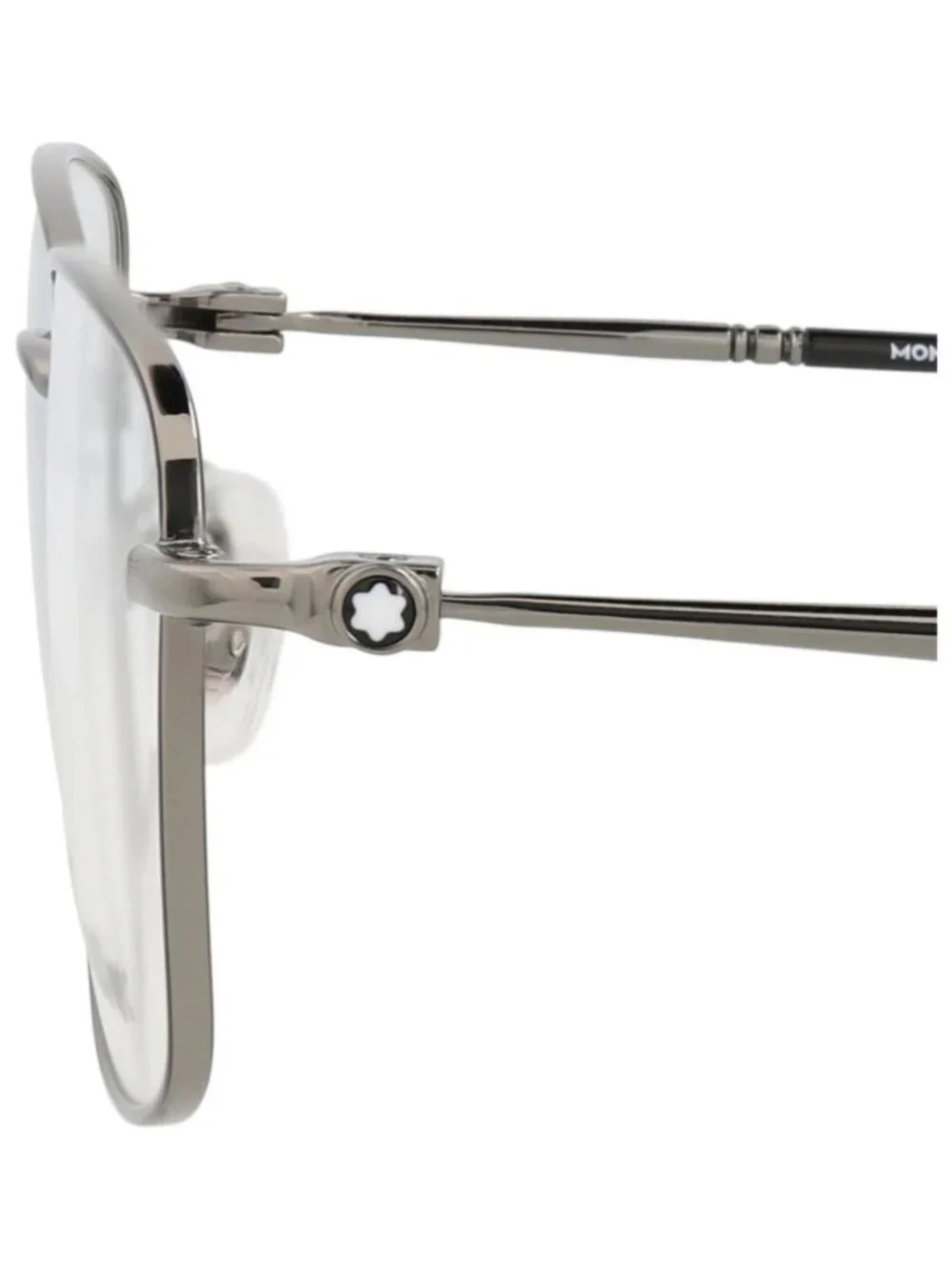 New Montblanc Women's Eyeglasses Square Rectangle Metal Frame Mens Ruthenium